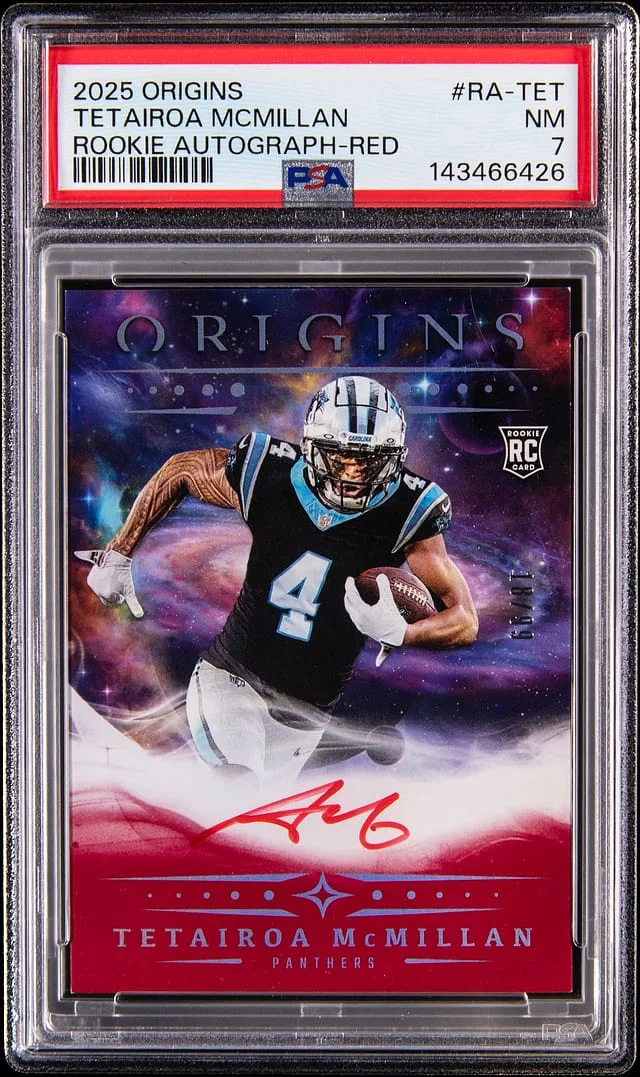 2025 Panini Origins Tetairoa McMillan Autograph Red #RA-TET card image