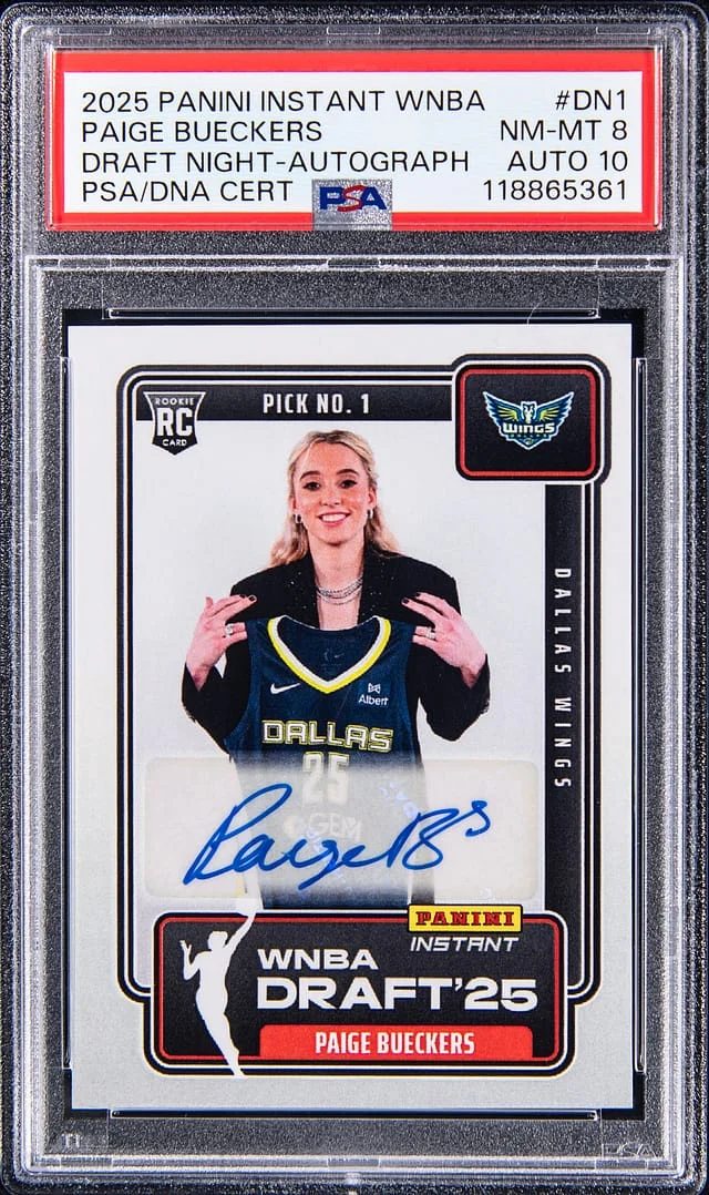 2025 Panini Paige Bueckers Instant WNBA Draft Night Autographs #DN-1 card image