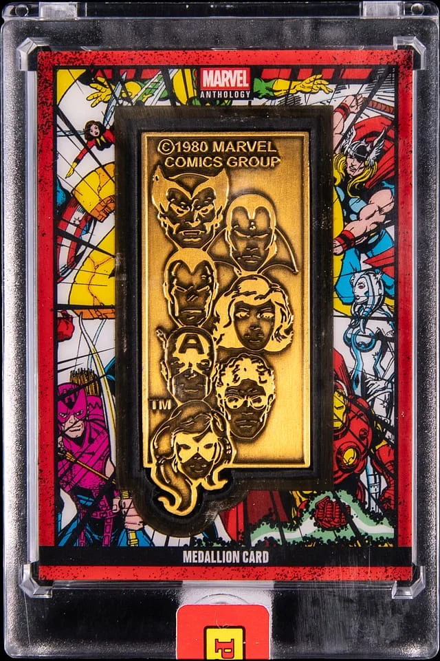 2025 Panini Panini Encased Marvel Anthology Medallion Card Avengers (1963) #200 card image