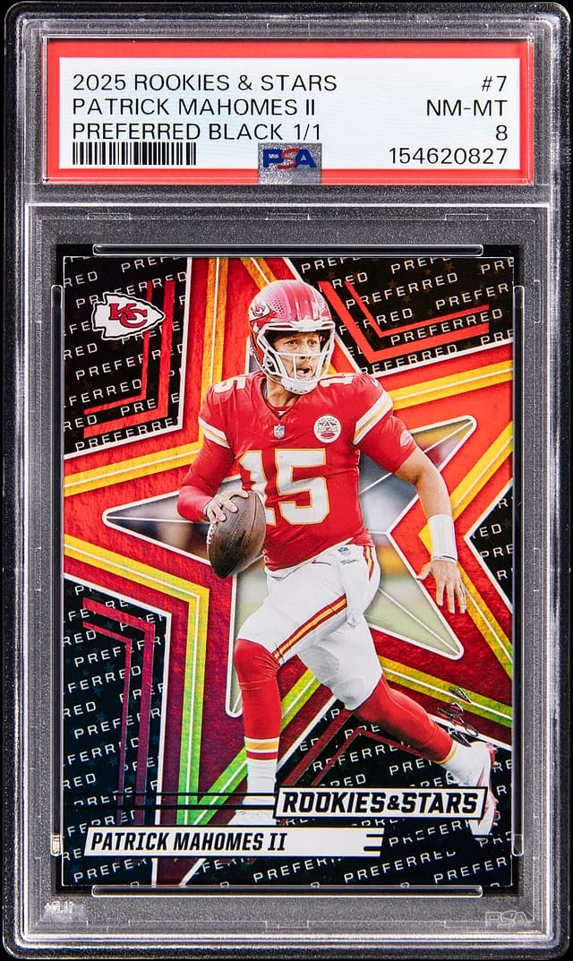 2025 Panini Patrick Mahomes II Rookies & Stars Preferred Blck #7 card image