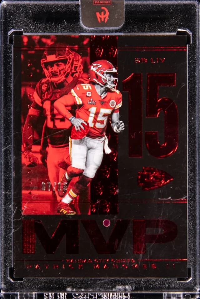 2025 Panini Patrick Mahomes II - Panini Encased Authentically Mahomes MVP #MVP-3 card image