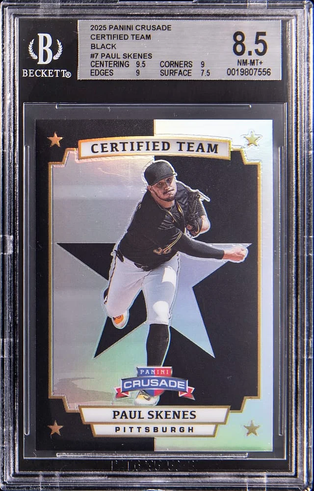 2025 Panini Paul Skenes Crusade Certified Team Black #7 card image