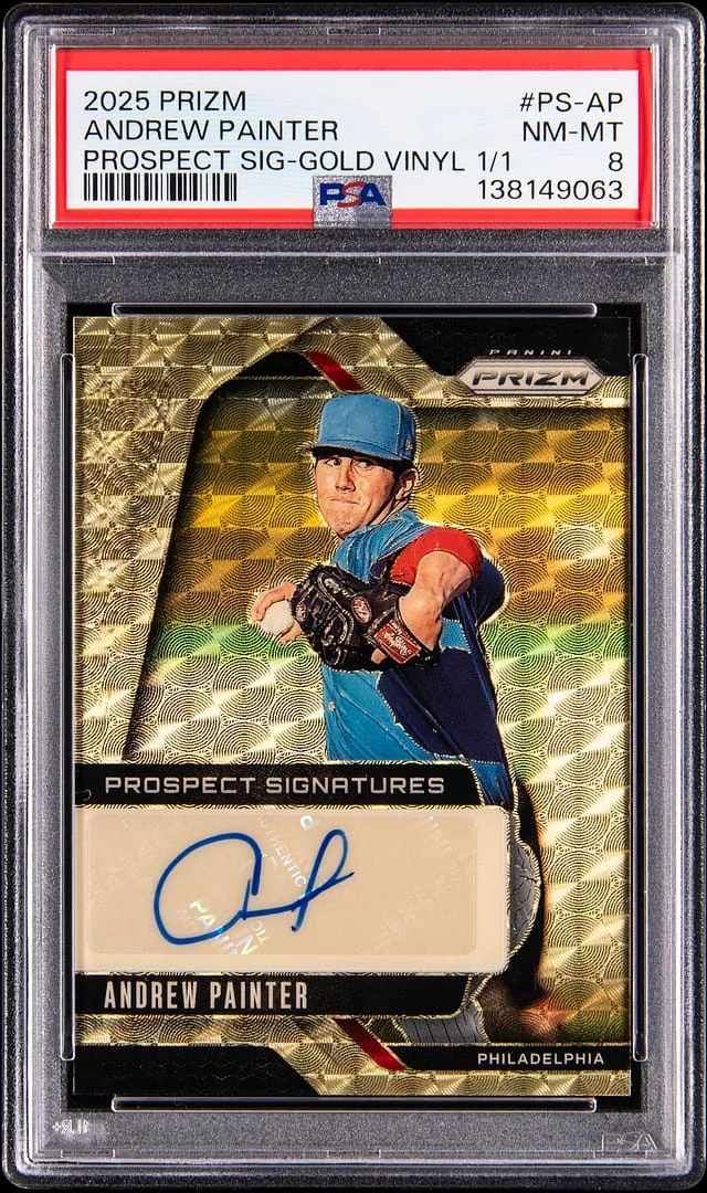 2025 Panini Prizm Andrew Painter Prospect Signature Gold Vinyl #PS-AP card image