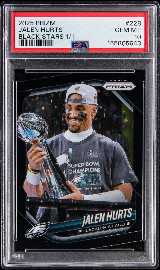 2025 Panini Prizm Jalen Hurts Black Stars Prizm #228 card image
