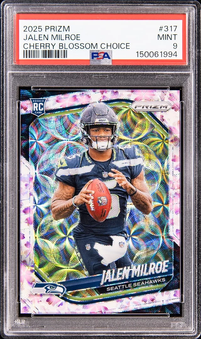 2025 Panini Prizm Jalen Milroe Cherry Blossom Choice #317 card image