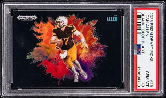 2025 Panini Prizm Josh Allen Black Color Blast #25 card image