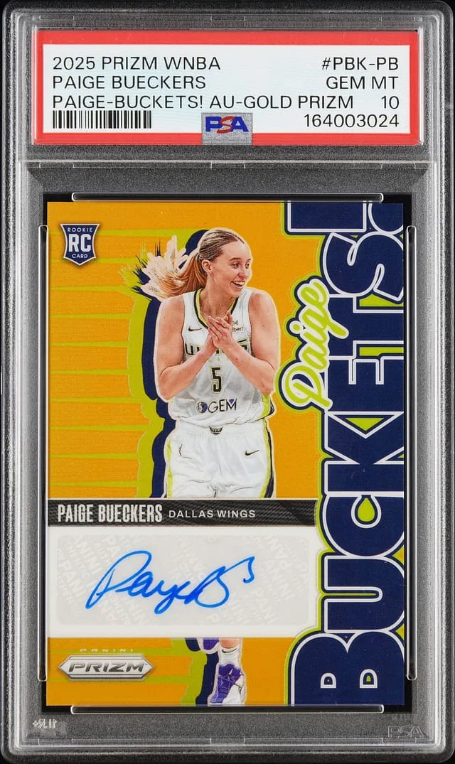 2025 Panini Prizm Paige Bueckers WNBA Paige Buckets! Autographs Gold Prizm #PBK-PB card image