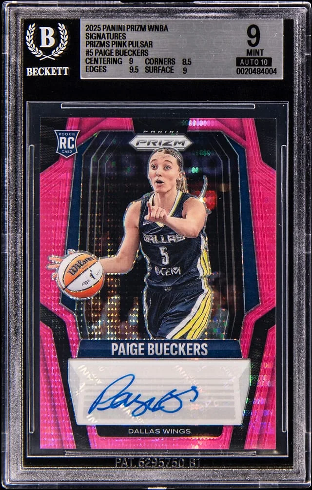 2025 Panini Prizm Paige Bueckers WNBA Signatures Prizms Pink Pulsar #SG-PB card image