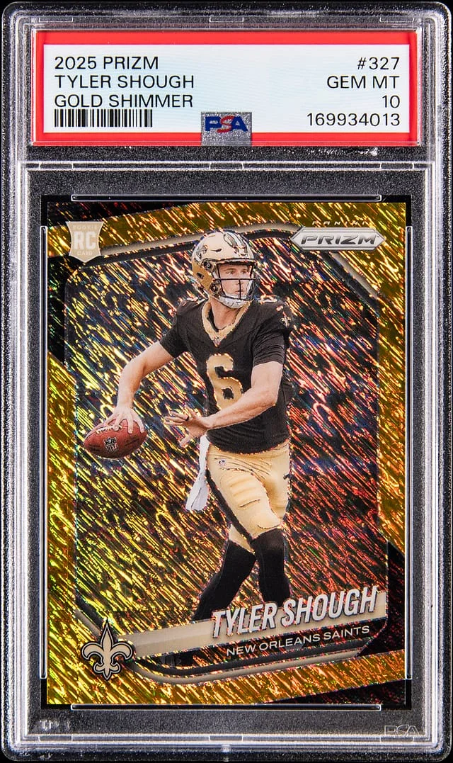 2025 Panini Prizm Tyler Shough Gold Prizm #327 card image