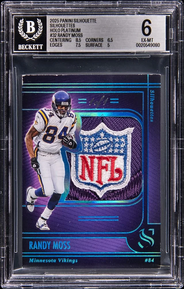 2025 Panini Randy Moss Silhouette Holo Platinum #SS-RMS card image