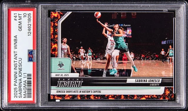 2025 Panini Sabrina Inoescu Instant WNBA Magma 1/1 #41 card image