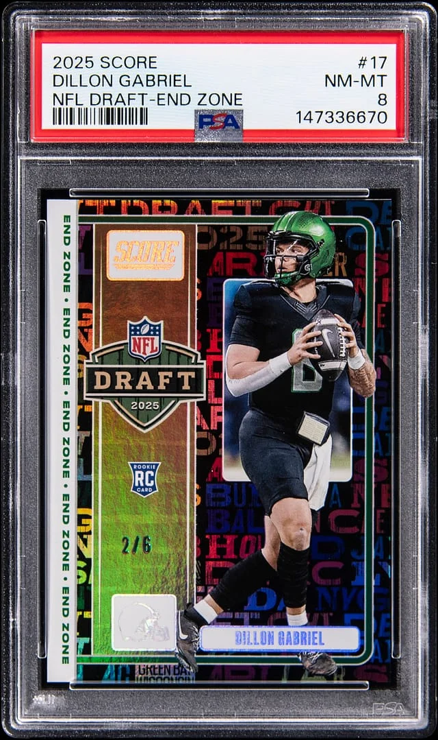 2025 Panini Score Dillon Gabriel NFL Draft End Zone #17 card image