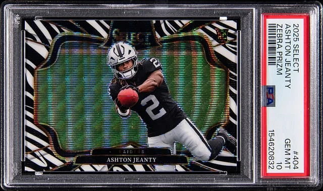 2025 Panini Select Ashton Jeanty Zebra Prizm #404 card image