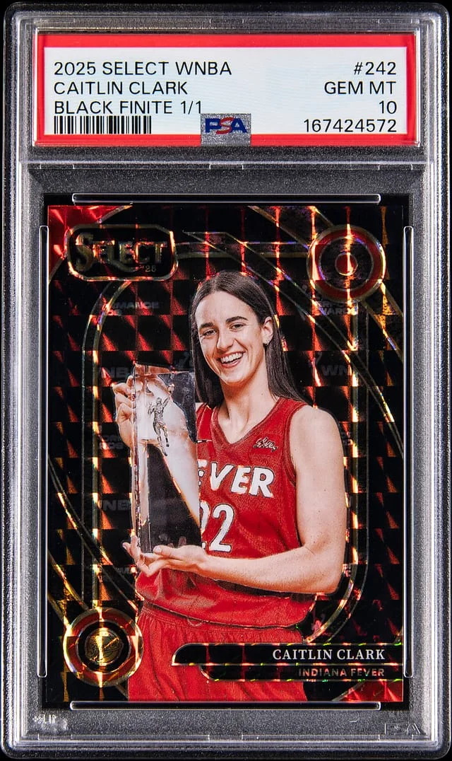 2025 Panini Select Caitlin Clark WNBA Black Finite Prizm #242 card image