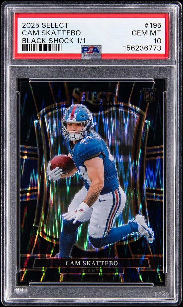 2025 Panini Select Cam Skattebo Black Shock #195 card image