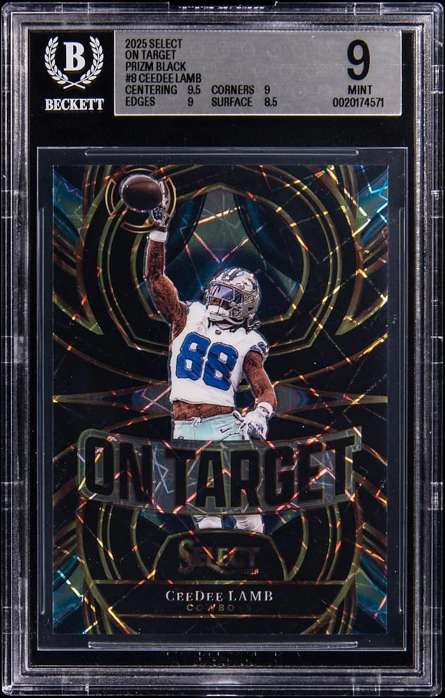 2025 Panini Select CeeDee Lamb On Target Black Prizm #8 card image