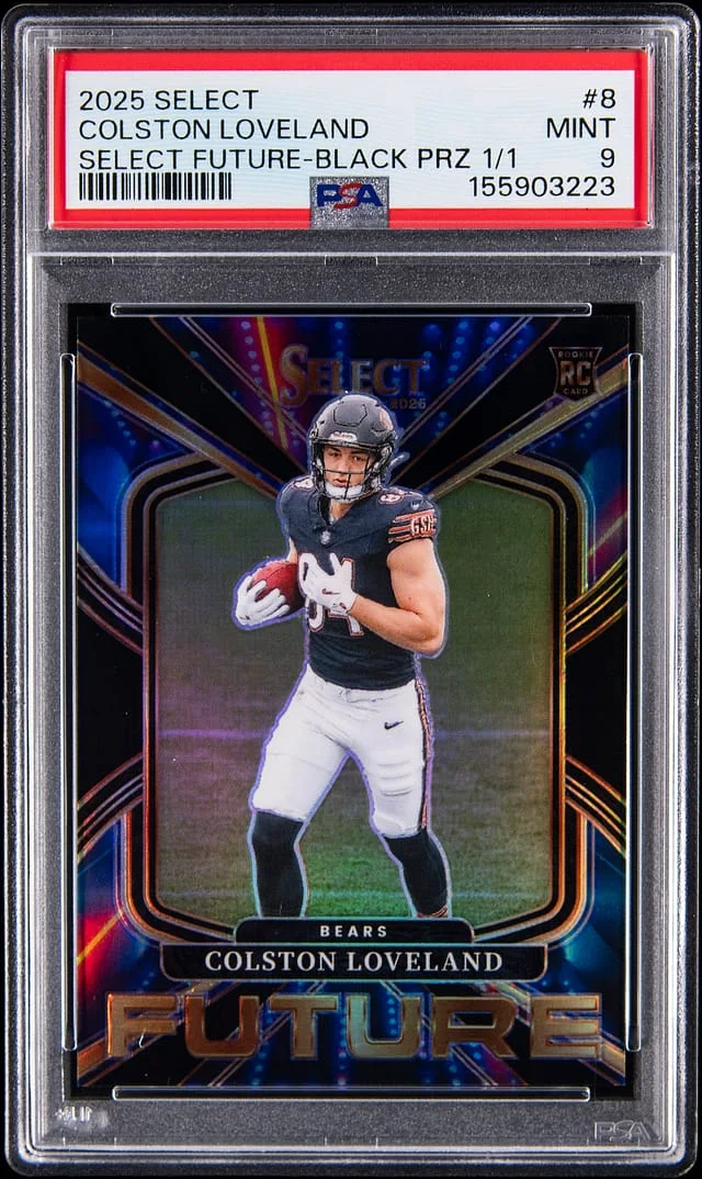 2025 Panini Select Colston Loveland Future-Black Prizm 1/1 #8 card image