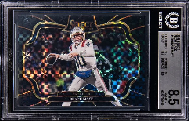 2025 Panini Select Drake Maye Black Prizm #480 card image