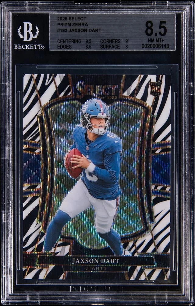 2025 Panini Select Jaxson Dart Zebra Prizm #193 card image