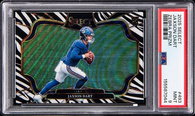 2025 Panini Select Jaxson Dart Zebra Prizm #493 card image