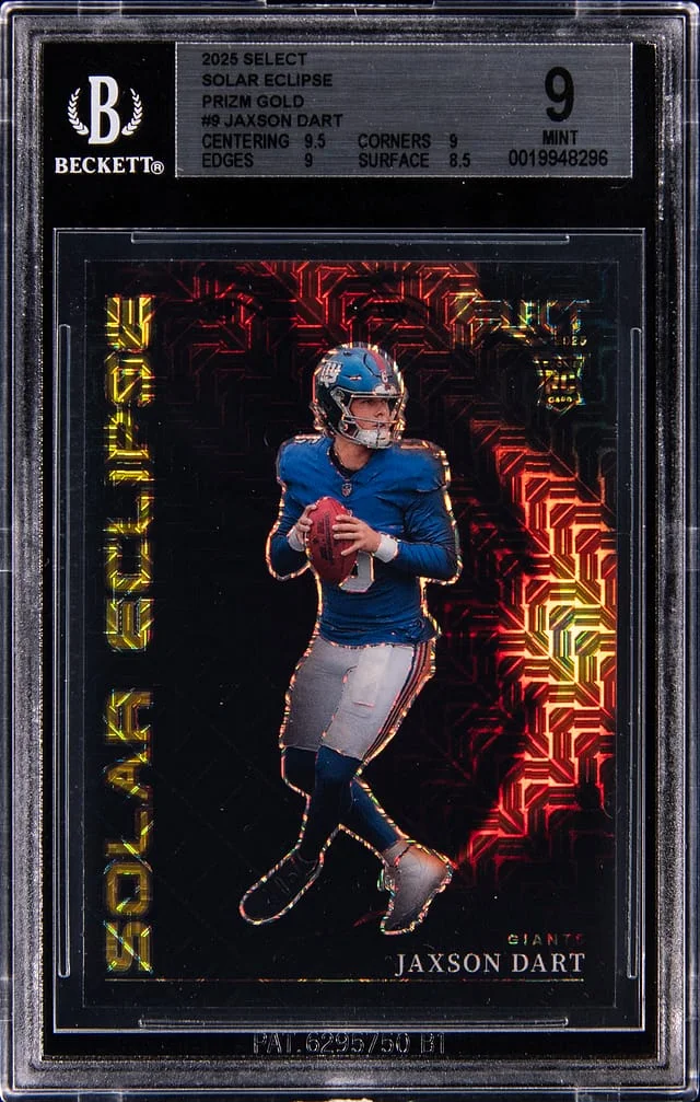 2025 Panini Select Jaxson Dart Solar Eclipse Gold Prizm #9 card image