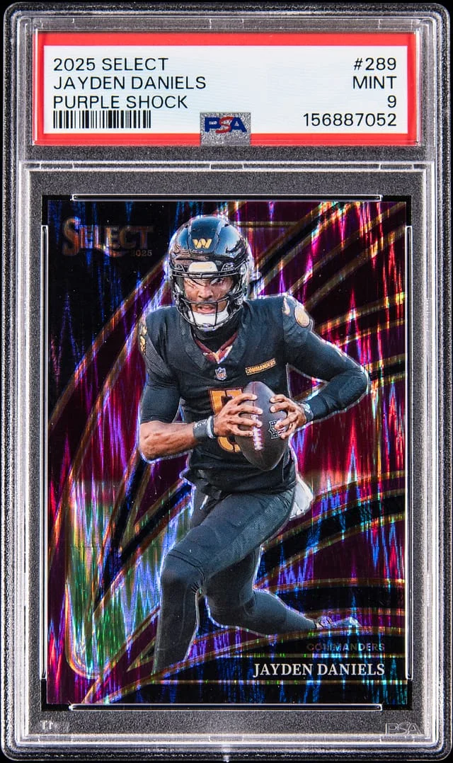 2025 Panini Select Jayden Daniels Purple Shock #289 card image