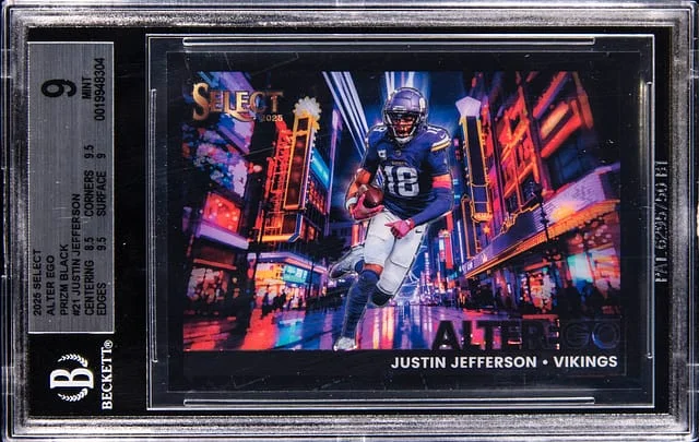 2025 Panini Select Justin Jefferson Alter Ego Black Prizm #21 card image