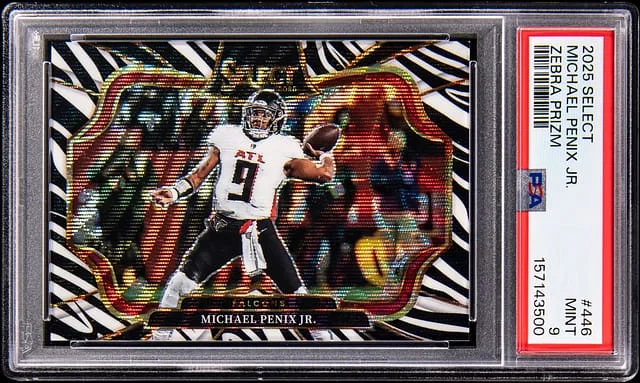 2025 Panini Select Michael Penix Jr. Zebra Prizm #446 card image