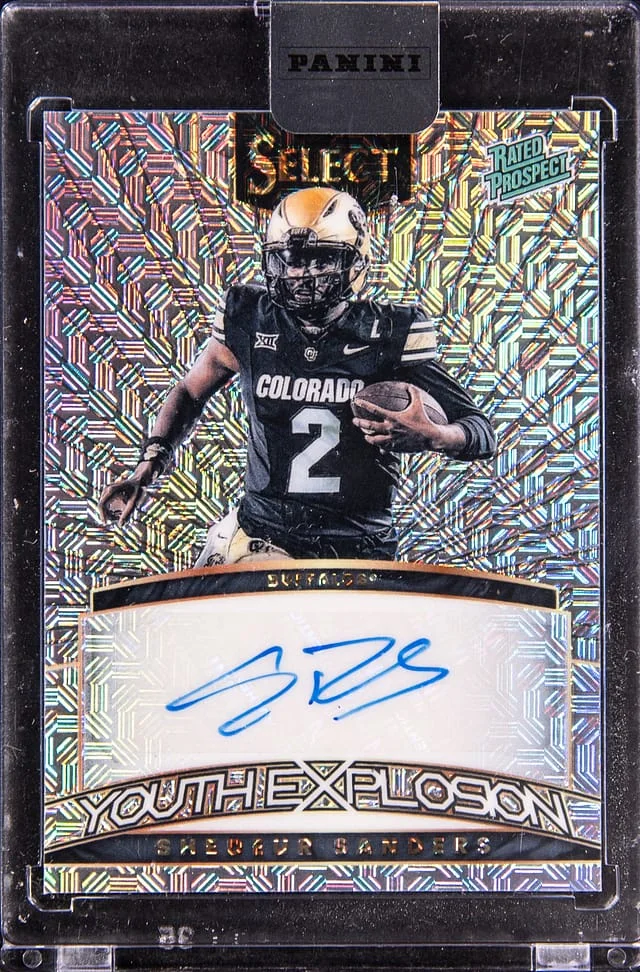 2025 Panini Select Shedeur Sanders Youth Explosion Gold Vinyl #SS-XXX card image