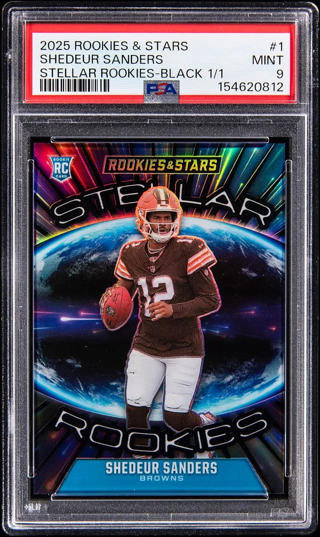2025 Panini Shedeur Sanders Rookies & Stars Stellar Rookies Black #1 card image