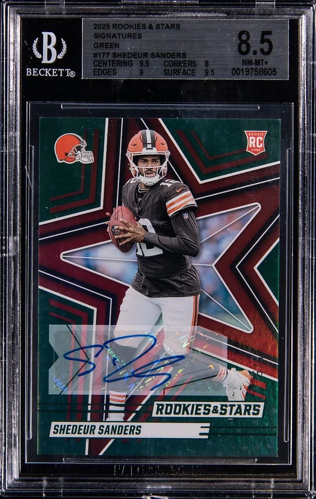 2025 Panini Shedeur Sanders Rookies & Stars Signatures Green #177 card image