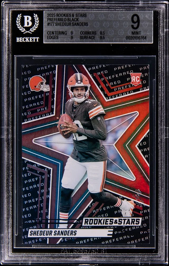 2025 Panini Sheduer Sanders Rookies & Stars Preferred Black #177 card image