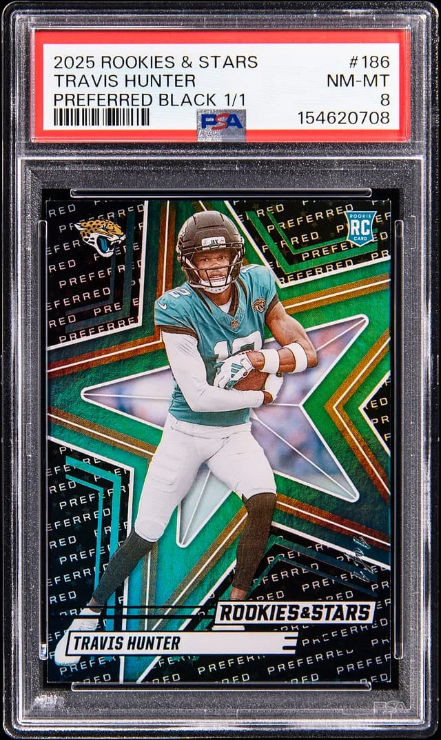 2025 Panini Travis Hunter Rookies & Stars Platinum #186 card image