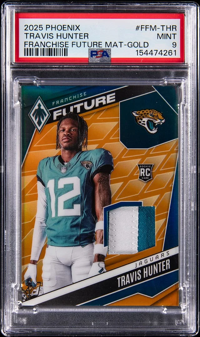 2025 Panini Travis Hunter Phoenix Franchise Future Material-Gold #FFM-THR card image