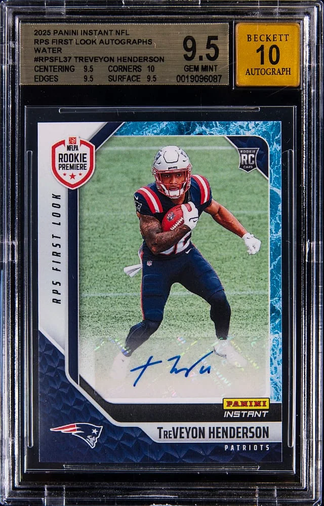 2025 Panini TreVeyon Henderson Instant NFL RPS First Look Autographs Water #RPSFL-37 card image