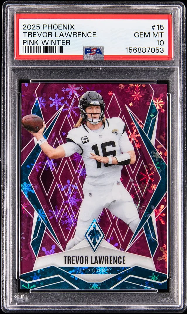 2025 Panini Trevor Lawrence Phoenix Pink Winter #15 card image