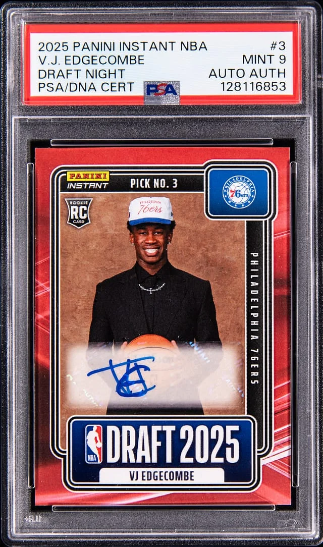 2025 Panini V.J. Edgecombe Instant NBA Draft Night #3 card image