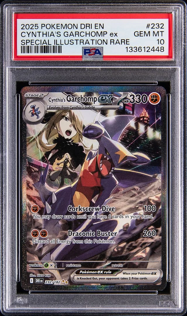2025 Pokemon Destined Rivals Special Illustration Rare Cynthia's Garchomp ex #232 card image