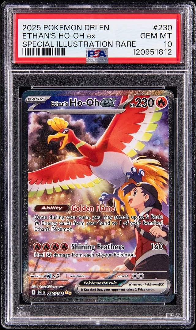 2025 Pokemon Destined Rivals Special Illustration Rare Ethan's Ho-oh ex #230 card image