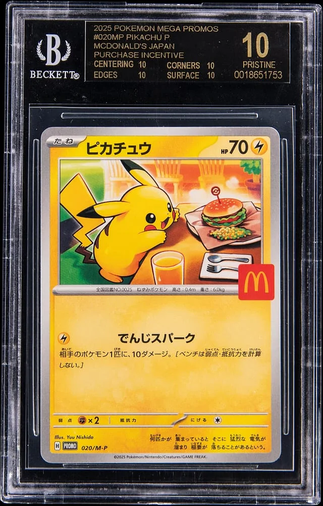 2025 Pokemon Japanese Mega Promos McDonald's Japan Purchase Incentive Pikachu #020 card image