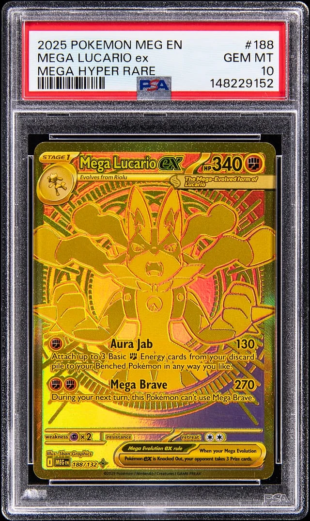 2025 Pokemon Mega Evolution Mega Hyper Rare Mega Lucario ex #188 card image