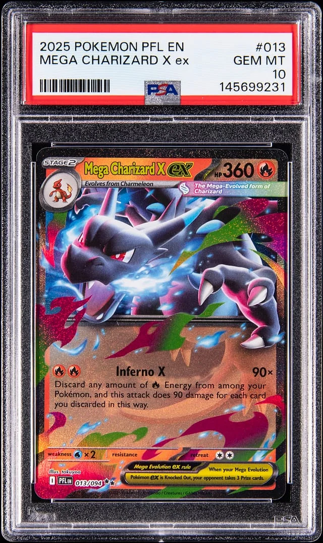 2025 Pokemon Mega Evolution Phantasmal Flames Mega Charizard X ex #013 card image