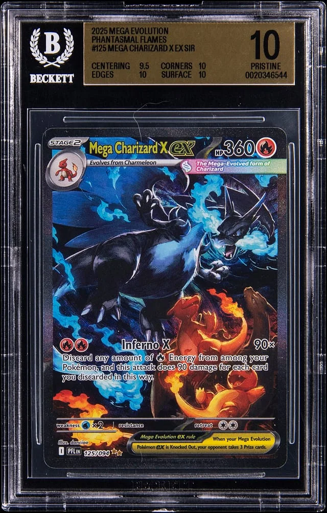 2025 Pokemon Mega Evolution Phantasmal Flames Mega Charizard X EX SIR #125 card image