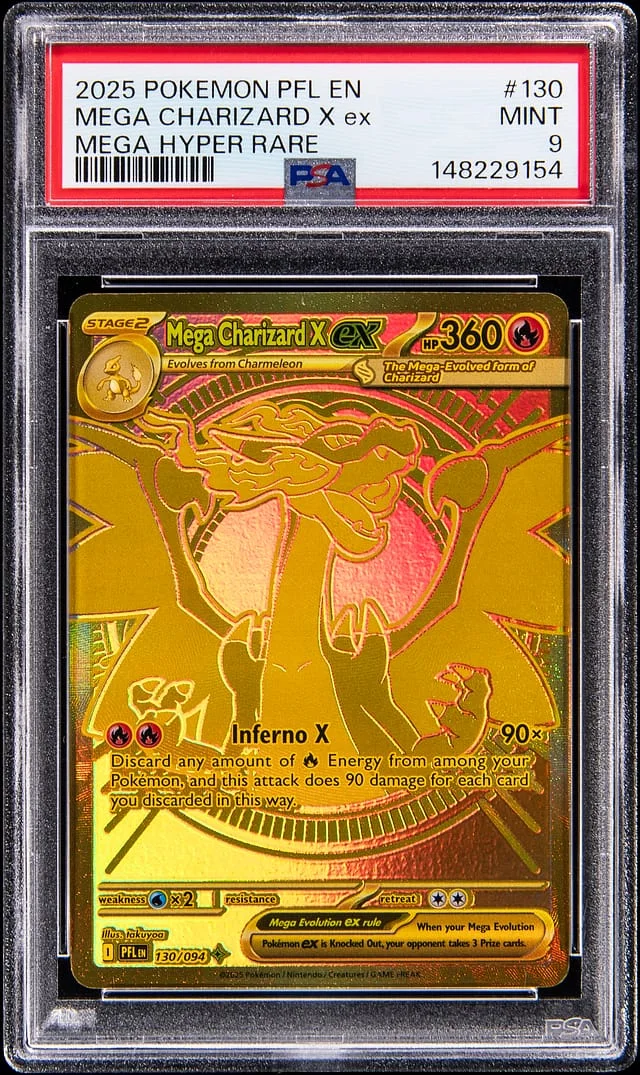 2025 Pokemon Mega Evolution Phantasmal Flames Mega Hyper Rare Mega Charizard X ex #130 card image