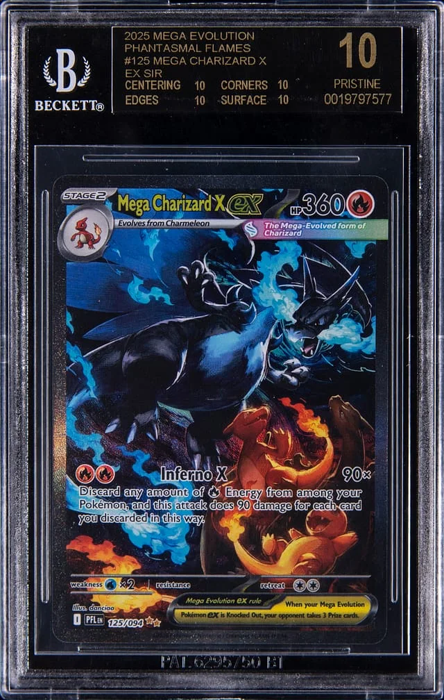 2025 Pokemon Mega Evolution Phantasmal Flames SIR Mega Charizard X #125 card image