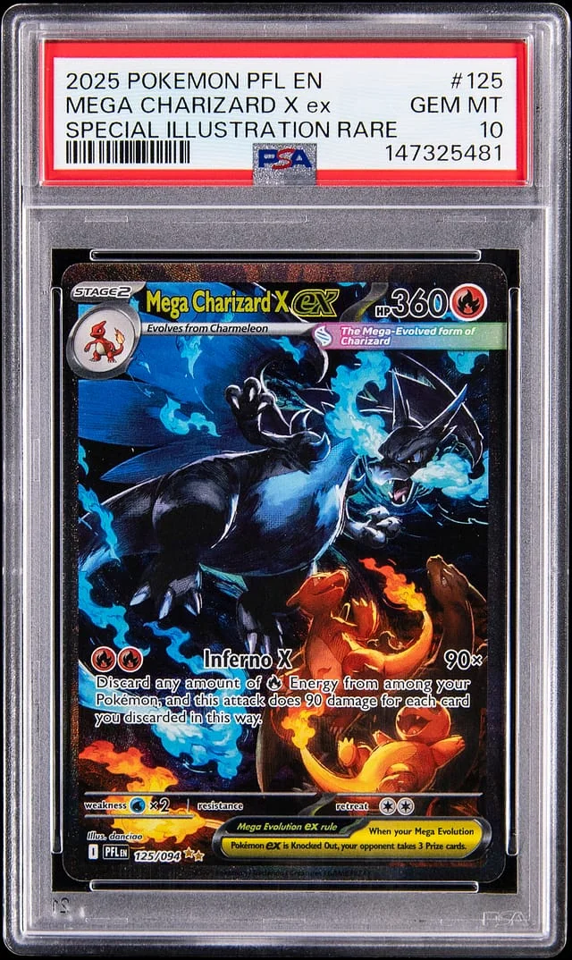 2025 Pokemon Mega Evolution Phantasmal Flames Special Illustration Rare Charizard X ex #125 card image