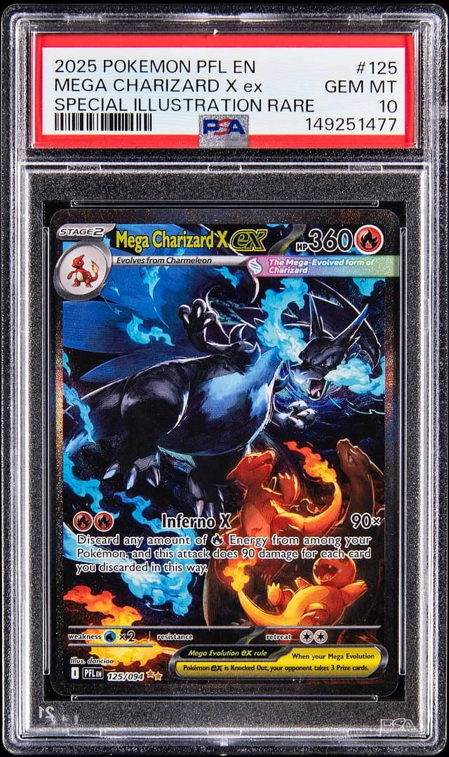 2025 Pokemon Mega Evolution Phantasmal Flames Special Illustration Rare Mega Charizard X ex #125 card image