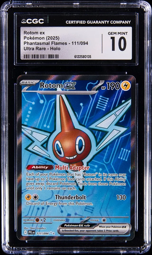 2025 Pokemon Mega Evolution Phantasmal Flames Ultra Rare Holo Rotom ex #111 card image