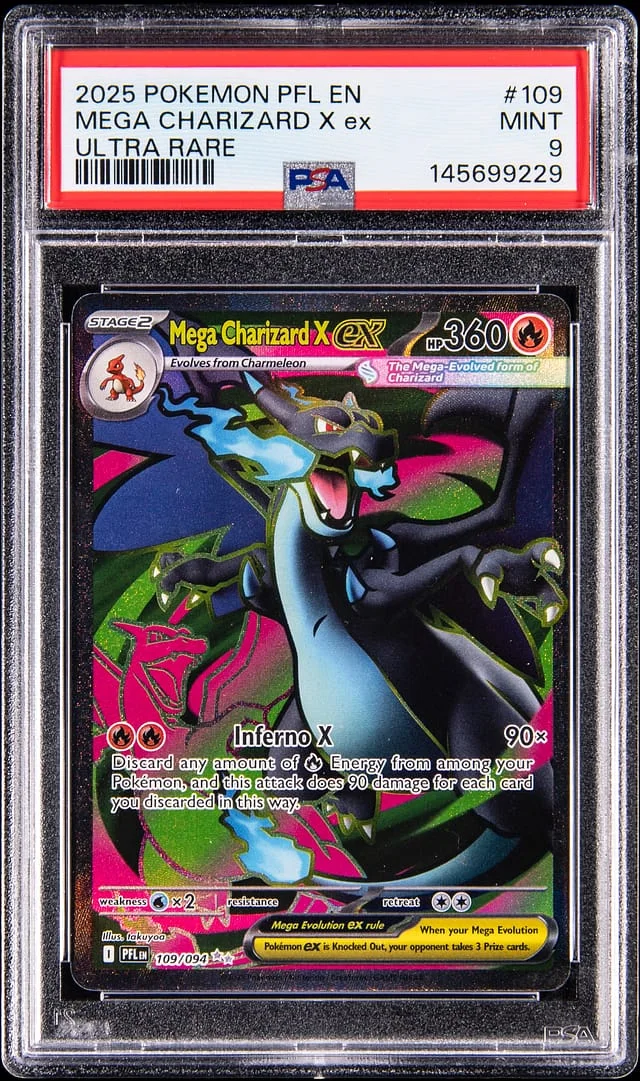 2025 Pokemon Mega Evolution Phantasmal Flames Ultra Rare Mega Charizard X ex #109 card image