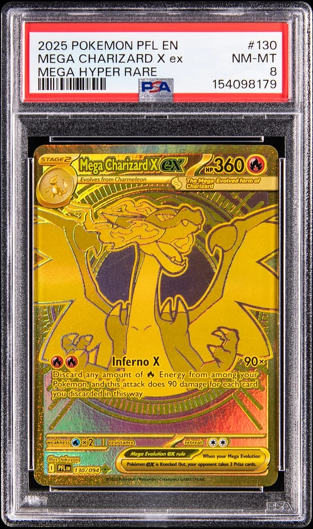 2025 Pokemon Phantasmal Flames Mega Hyper Rare Mega Charizard X ex #130 card image
